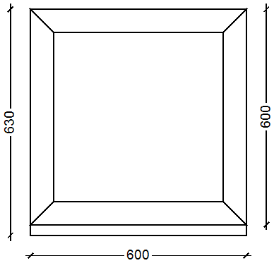 IVAPER GRAU 62: Окно (Ламинация), Ivaper 62 мм (В), Без фурнитуры, 600х600, Белый, Антрацитово-серый