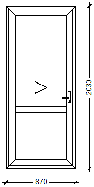 ПластКом СТАНДАРТ: Дверь офисная, Ivaper 62 мм, Дверная фурнитура, 2030х870, Белый, Белый