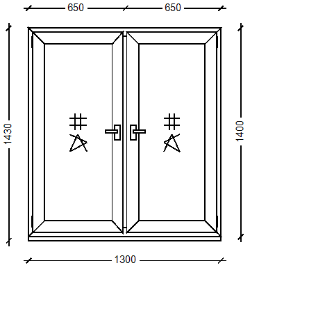 IVAPER EURO 62: Окно, Ivaper 62 мм (В), Vorne, 1400х1370, Белый, Белый