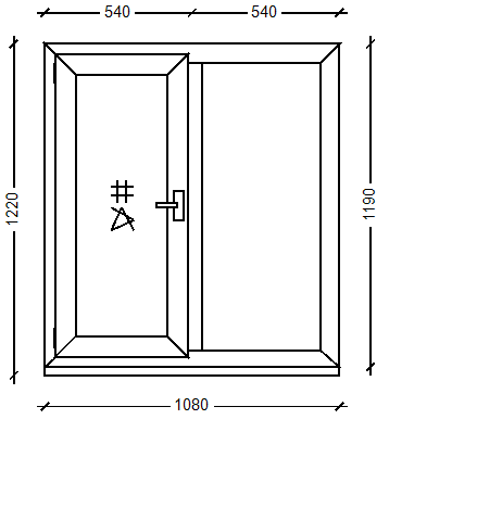 IVAPER GRAU 62: Окно, Ivaper 62 мм (В), Без фурнитуры, 1200х410, Белый, Белый